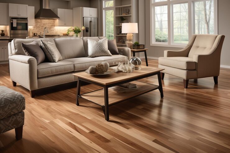 smooth hickory wood with warm tones wood