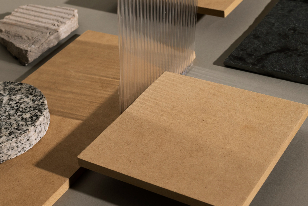 A collection of various building materials for design.