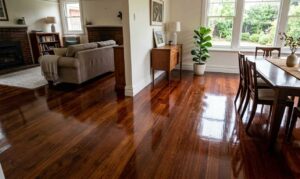 refinished dark-toned hardwood floors